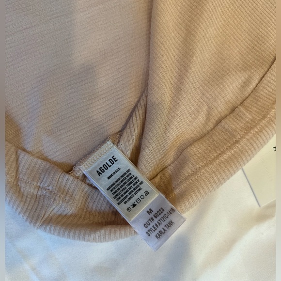 Agolde soft pink NWT ribbed tank top M - Picture 4 of 14
